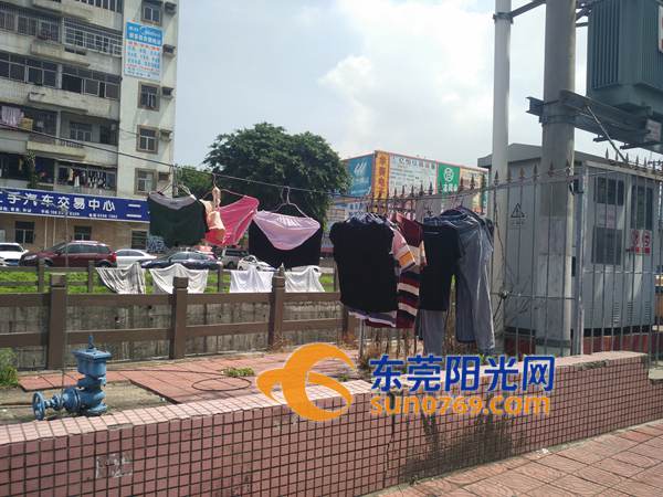 塘厦市民高压线旁晾衣服 危险