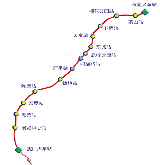 东莞市1号线线路图图片